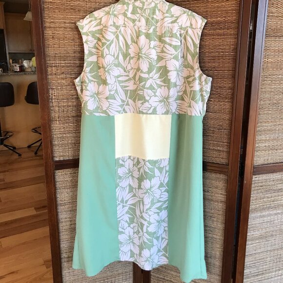 Patchwork Boho Duster, Plus Size XL: Upcycled Tropical Print Layering Jacket - Picture 9 of 11